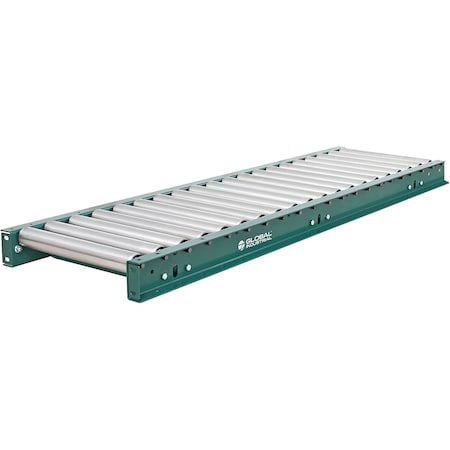Global Industrial 5ft Straight Roller Conveyor, 21in Between Frame, 4-1/2in Roller Centers 293197